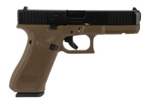 Glock 17 Gen 5 9mm pistol with a flat dark earth frame